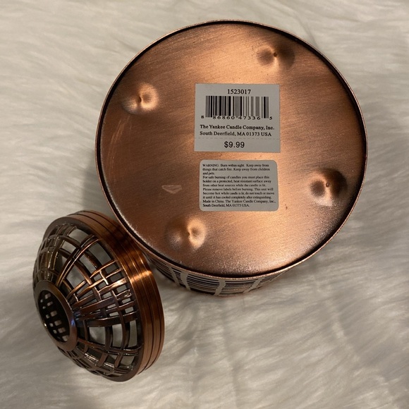 Yankee Candle 22-oz Jar Holder, Cooper Color, Art Deco Design, NWTags attached - Picture 6 of 10